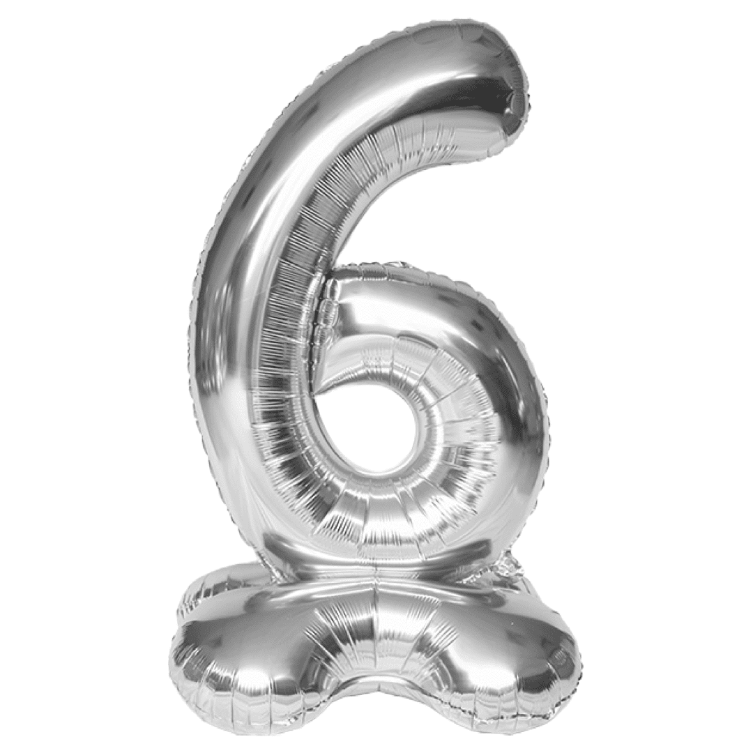 50 inch Air Stand Up Silver Foil Number Balloons - Image 8