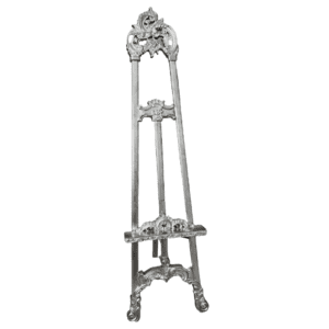 Chrome Ornate Curved Wooden Easel 160cm_180cm