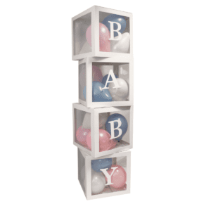 Eurowrap BABY Shower White Balloon Boxes & Letters 4PK