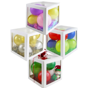 Eurowrap Plain White Balloon Boxes 4PK v