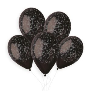 13 inch Black & Grey Gemar Marble Latex Balloons_946819