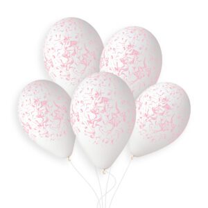 Gemar 13 inch White & Pink Marble Latex Balloons_946857