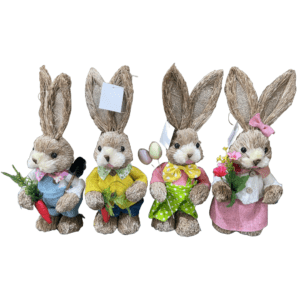 MS179_Premium Easter 35cm Standing Family Children Rabbits_