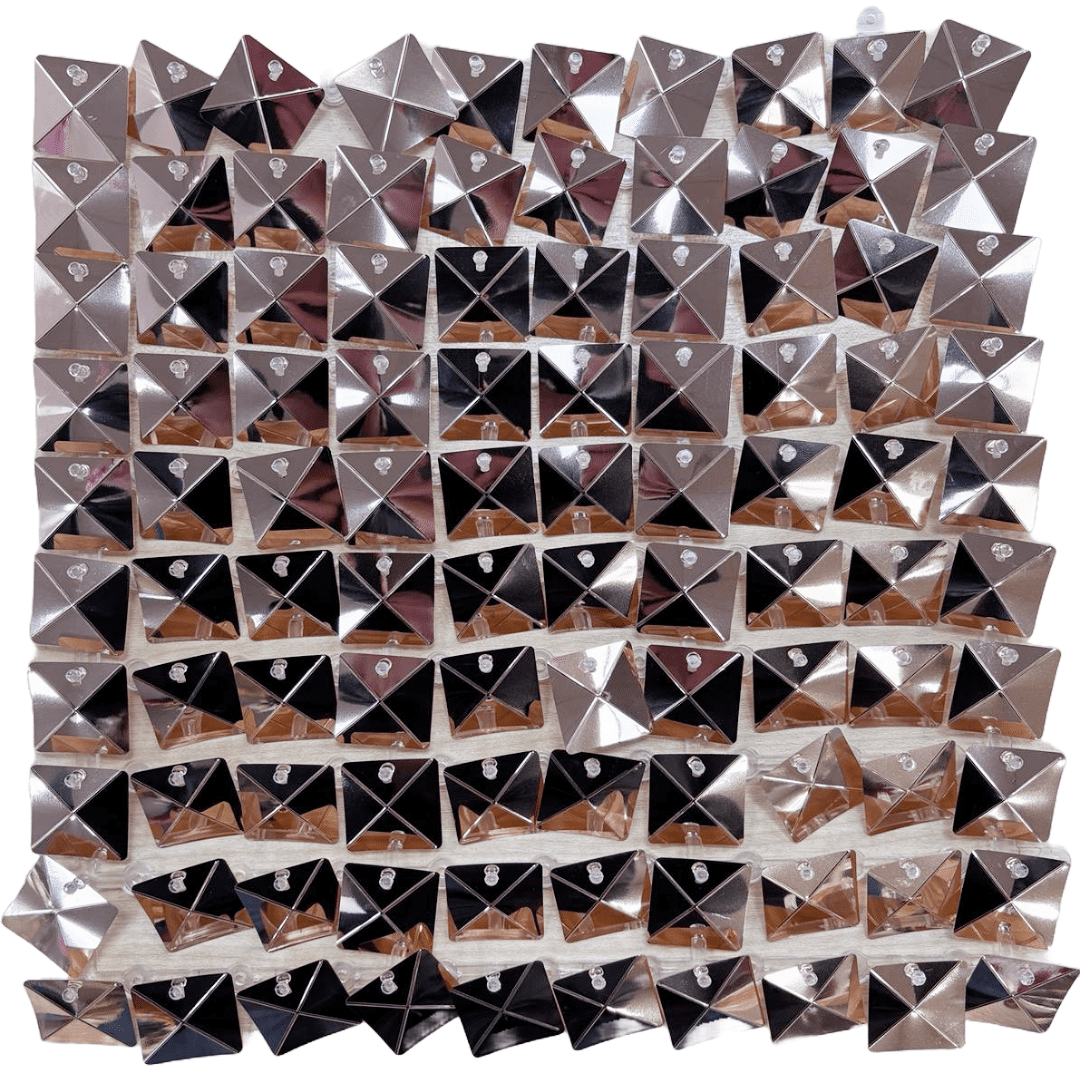 Sequin Wall Panel Metallic Rose Gold Pyramid Squares