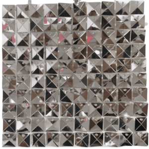 Sequin Wall Panel Metallic Silver Pyramid Squares