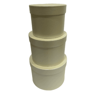 Set of 3 Ivory Balloon Boxes 005137