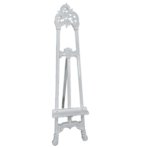 White Ornate Curved Wooden Easel 160cm_180cm