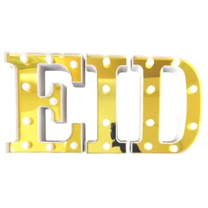 psm168__Light Up Gold Mirrored Eid LED Letter Lights