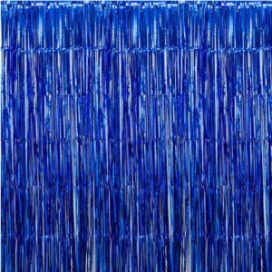 1M x 2.5M Metallic Blue Foil Curtains