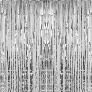 1M x 2.5M Metallic Silver Foil Curtains