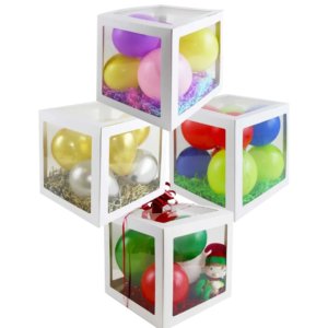 Eurowrap Plain White Balloon Boxes 4PK v