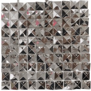 Sequin Wall Panel Metallic Silver Pyramid Squares