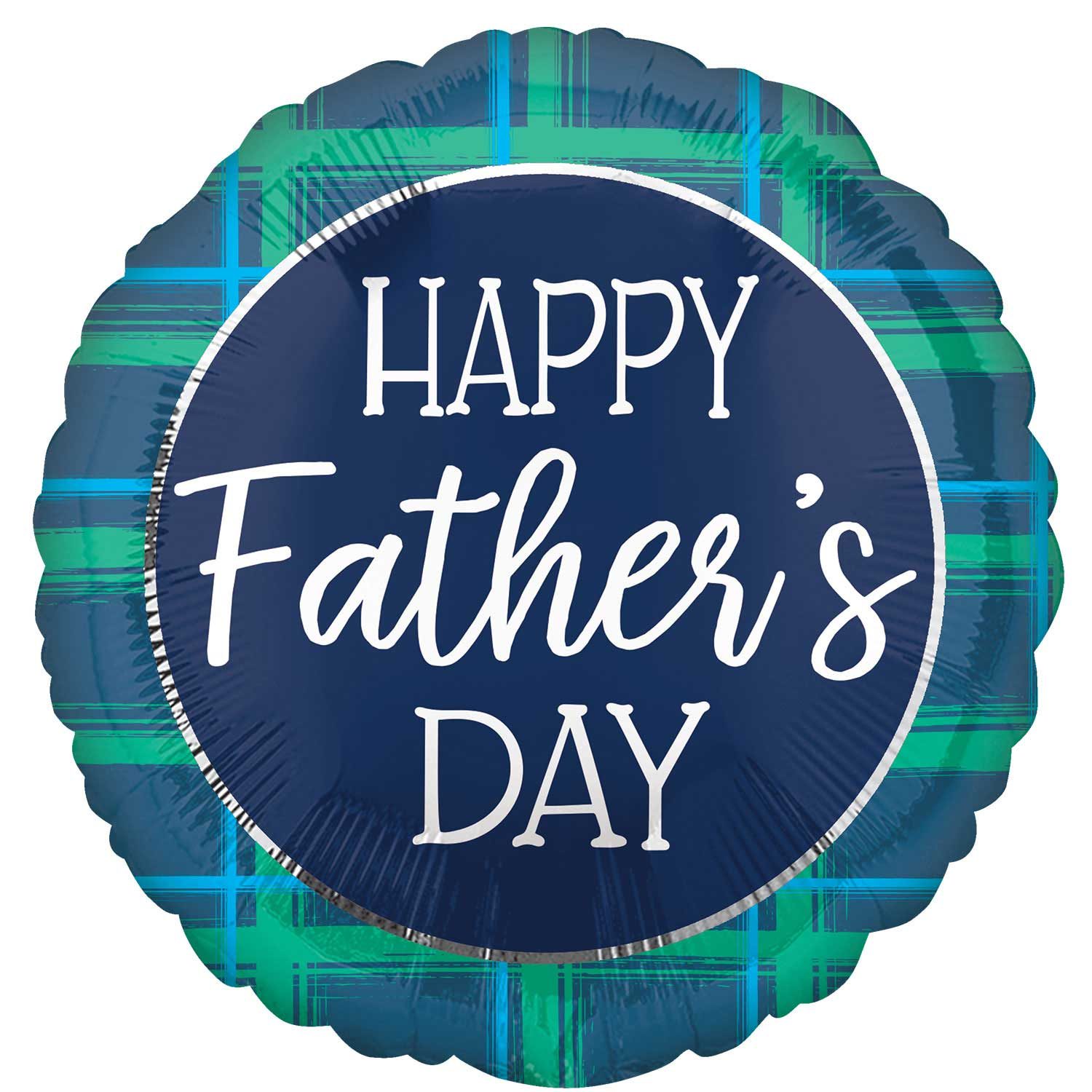 Anagram 18 inch Father's Day Checks Tartan Foil Balloon