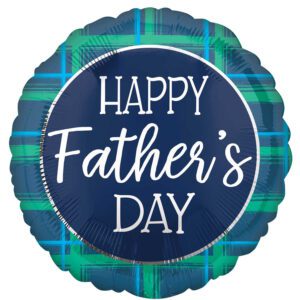 Anagram 18 inch Father's Day Checks Tartan Foil Balloon