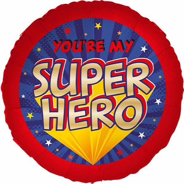 Amscan 18 inch You're My Superhero Stars Red Foil Balloon