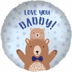 Amscan 18 inch Love You Daddy Bear Blue Foil Balloon