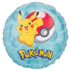 Amscan 18 inch Pokémon Pikachu & Poké Ball Pale Blue Foil Balloon+36332-pokemon-17-foil-balloon