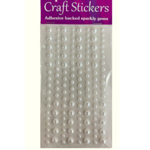 Eleganza Craft Stickers 3mm-6mm x 136pcs Pearls Ivory No.61 (10pk)