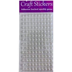 Eleganza Craft Stickers 6mm x 140 Pearls White No.01 (10pk)
