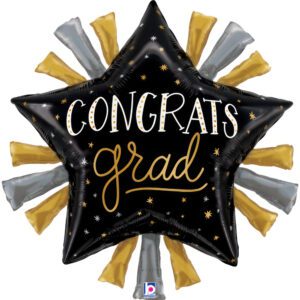 Grabo 37 inch Satin Metallic Graduation Star Foil Balloon_25350-satin-metallic-grad-star-side1-b