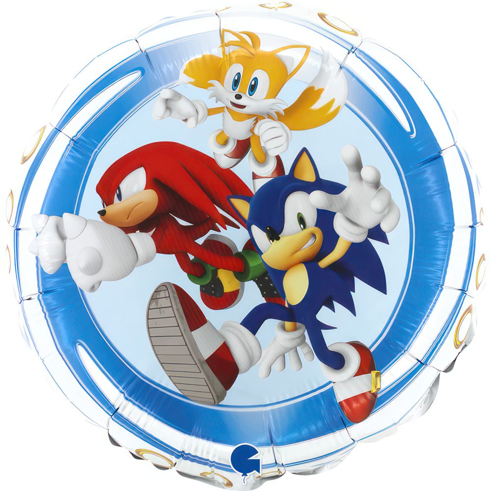 18 inch Sonic the Hedgehog Round Foil Balloon_l18053-r18-sonic-bk-b