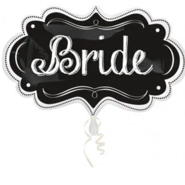 Amscan 27 inch Bride Chalkboard Black Foil Balloon