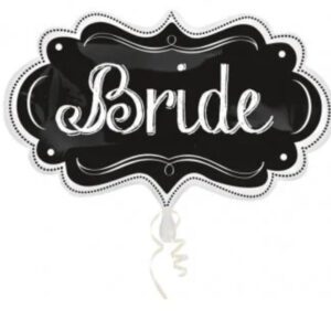 Amscan 27 inch Bride Chalkboard Black Foil Balloon