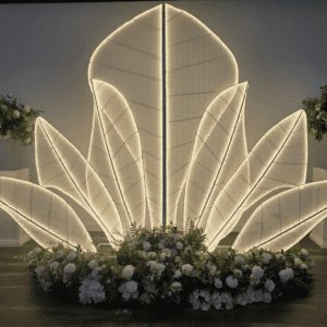 Luxury Light Up Warm White Leaves Backdrop