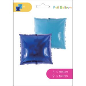 18 inch Square Blue Doubled Sided Foil Balloon