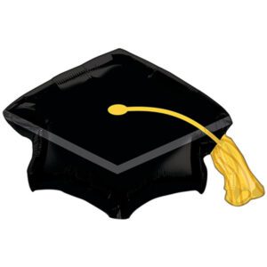 Amscan 31 inch Black Grad Cap Supershape Foil Balloon_4445701-500__78018