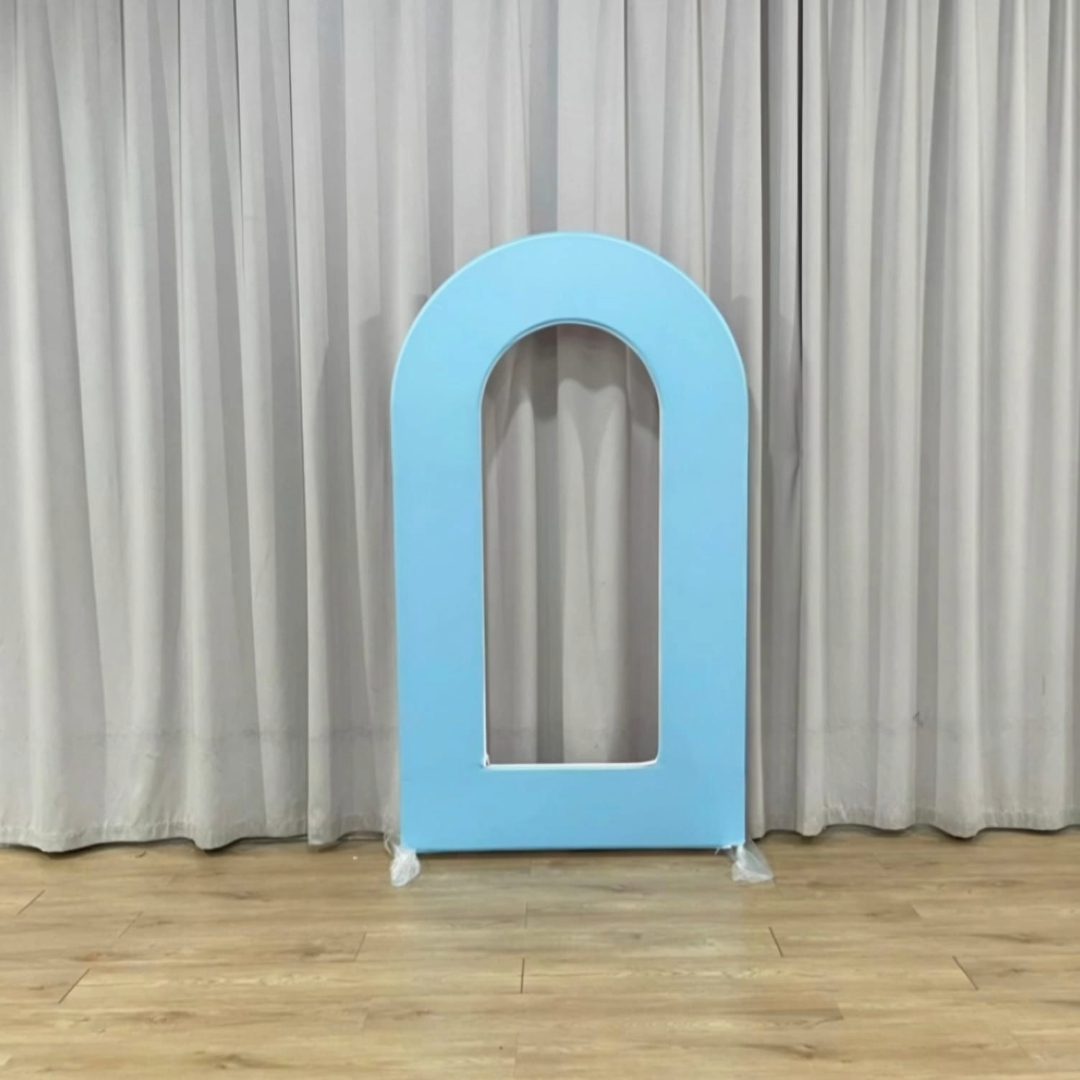 4x7ft Aluminium Rounded Archway 6 Colour Fabric Stand baby blue