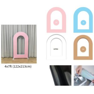 4x7ft Aluminium Rounded Archway 6 Colour Fabric Stand1