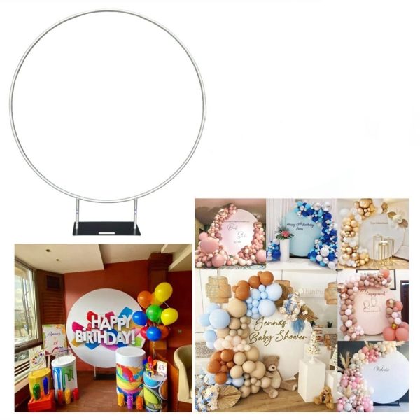 6.5ft (180cm) Aluminium Round Shaped Fabric Stand 6 colours1
