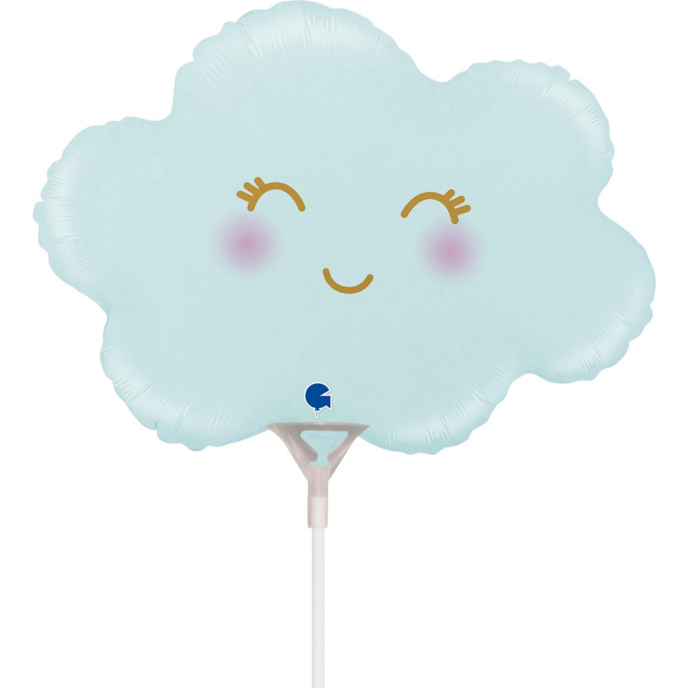 Grabo 14 inch Pastel Blue Cloud Mini Foil Balloon (Air Filled) _g72157-cloud-satin-pastel-blue-mini-b