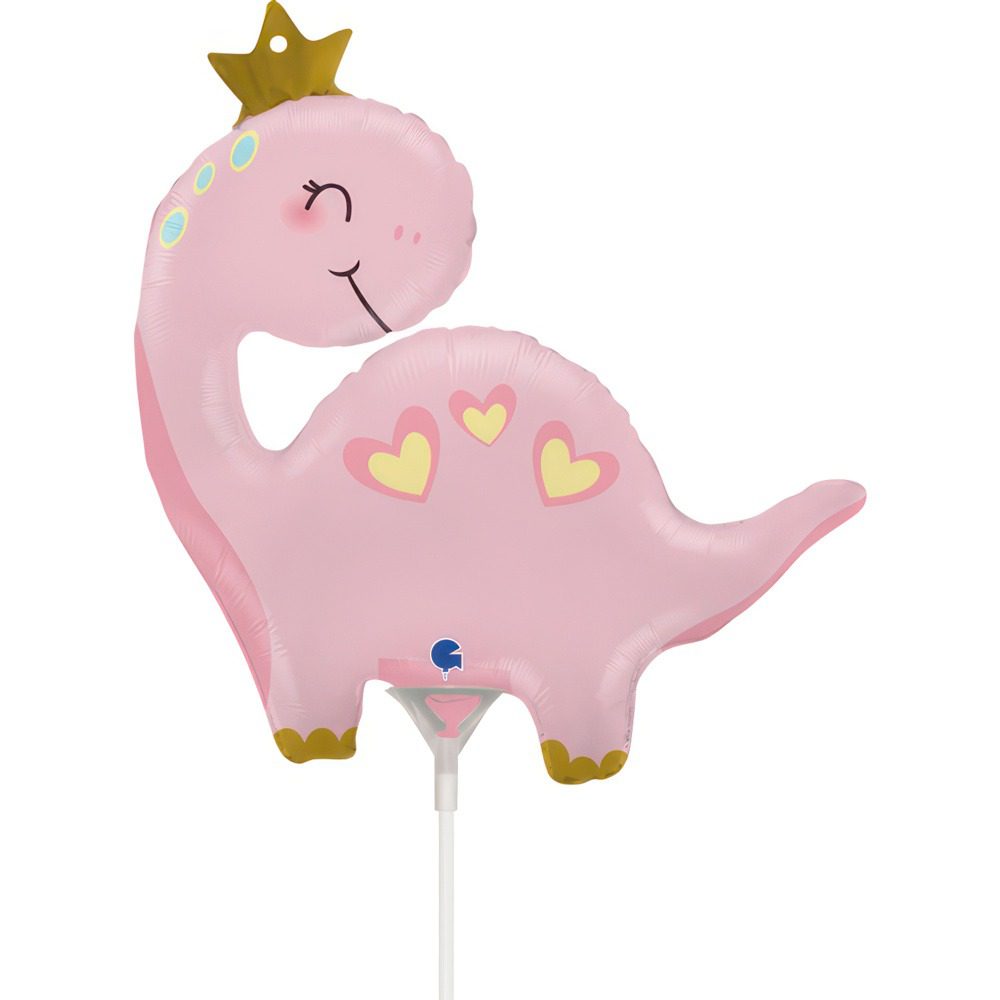 Grabo 14 inch Pink Dino Mini Foil Balloon (Air Filled)_g72160-pink-dino-mini-b