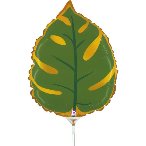 Grabo 14 inch Tropical Leaf Mini Foil Balloon (Air Filled) _19176-tropical-leaf-b