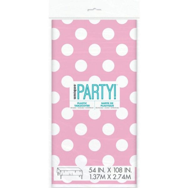 Unique 1.37M x 2.74M Plastic Lovely Pink Dots Tablecover _ktb04uixag4__91205