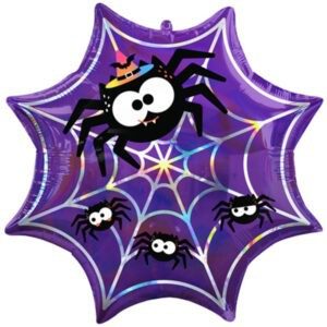 Amscan 22 inch Iridescent Spider Web Supershape Foil Balloon_4194801-500__49636