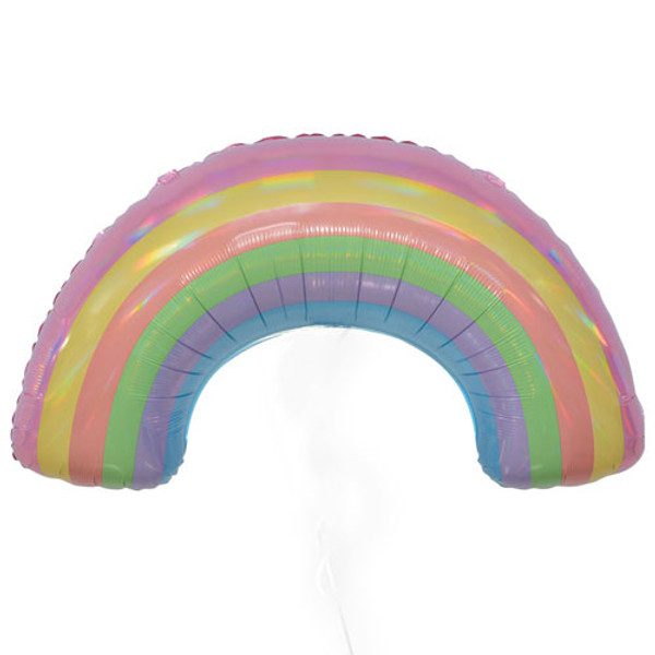 Amscan 33 inch Pastel Rainbow Holographic Foil Balloon_9917268-500__64888