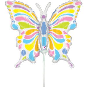 Grabo 14 inch Pastel Butterfly Mini Foil Balloon (Air Filled)_19087-pastel-butterfly-b