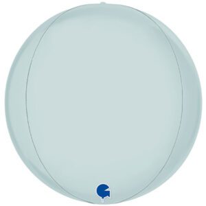 Grabo 15 inch Globe Satin Pastel Blue Foil Balloon_1574100SPB-500__02257