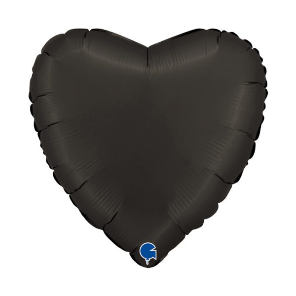 Buy Grabo 18 inch Satin Fume Black Satin Heart Foil Balloon | Balloons4u