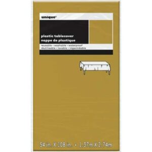 Unique 1.37M x 2.74M Plastic Gold Tablecover