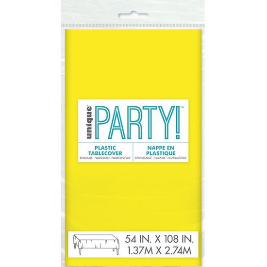 Unique 1.37M x 2.74M Plastic Neon Yellow Tablecover_bright-yellow-plastic-reusable-tablecovers-35596jpg.image.550x550