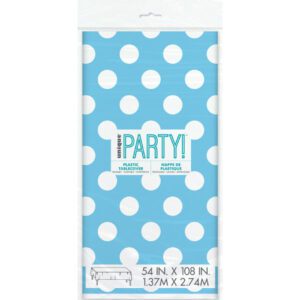 Unique 1.37M x 2.74M Plastic Powder Blue Dots Tablecover_1tj4ozc3hos__75192