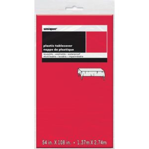 Unique 1.37M x 2.74M Plastic Ruby Red Tablecover_61+CS5FelCL