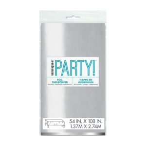 Unique 1.37M x 2.74M Shiny Silver Foil Tablecover