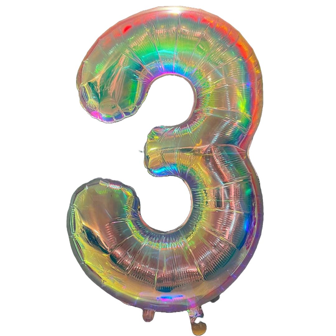 iridescent foil numbers Age3