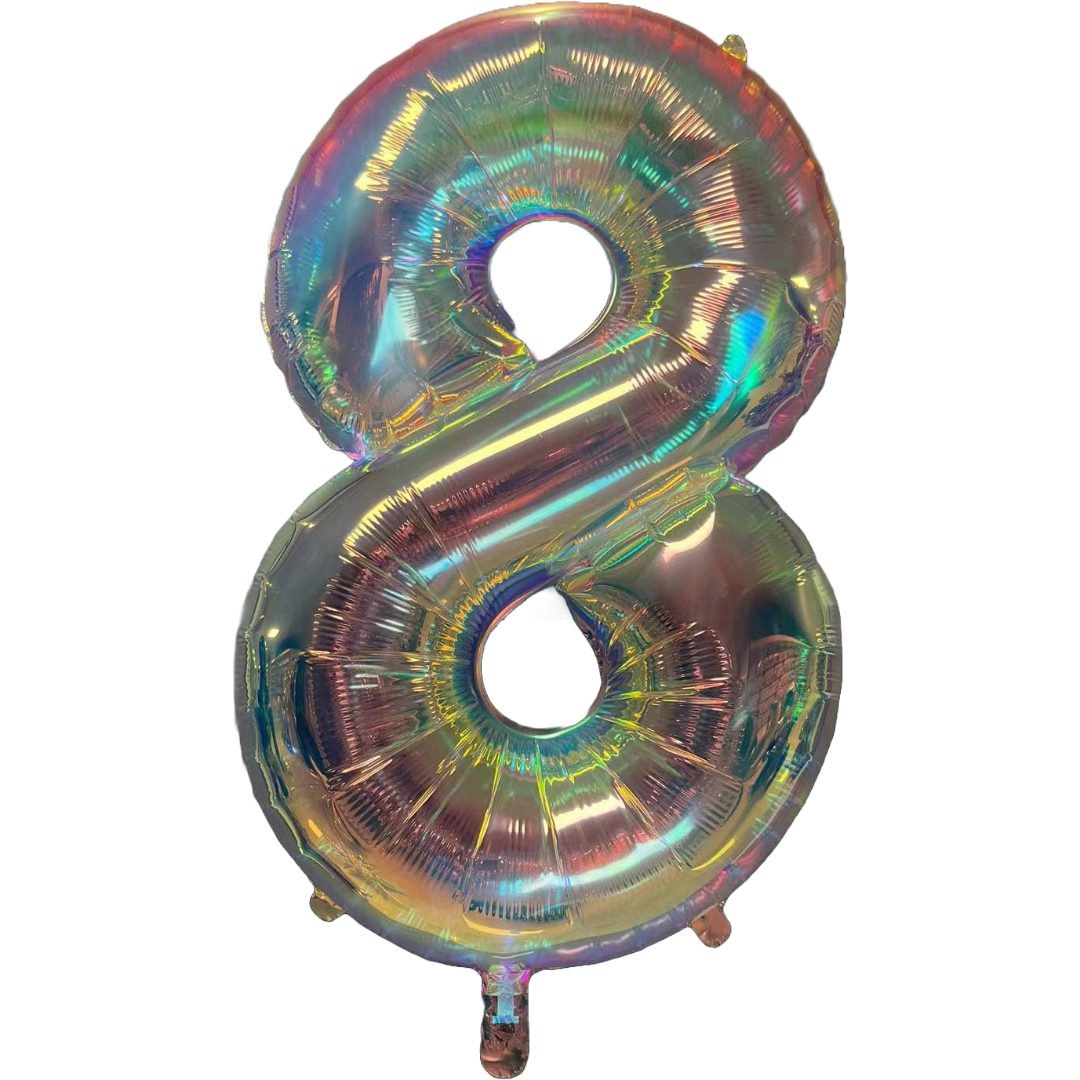 iridescent foil numbers Age8