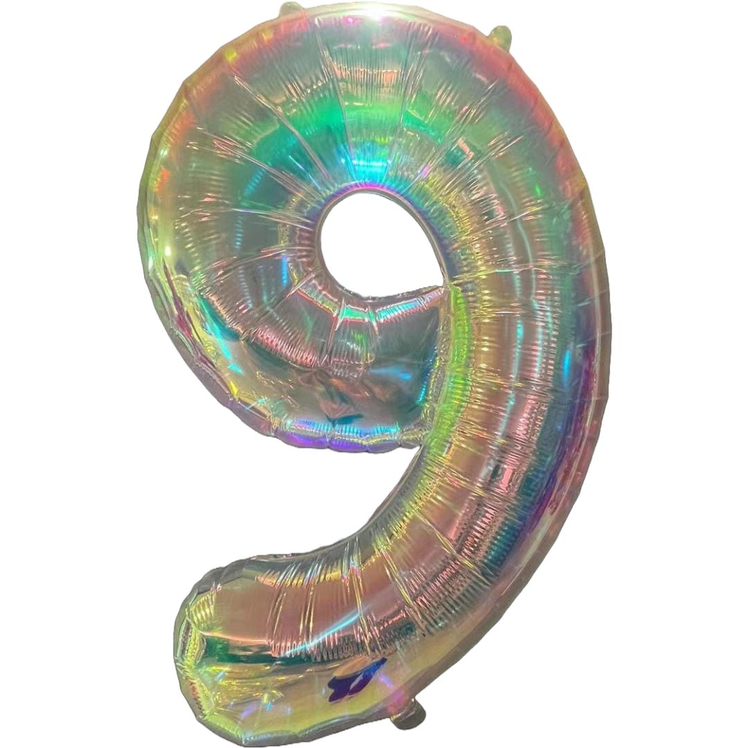iridescent foil numbers Age9